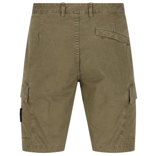 Stone Island SS26 Military Green Organic Cotton Cargo Shorts
