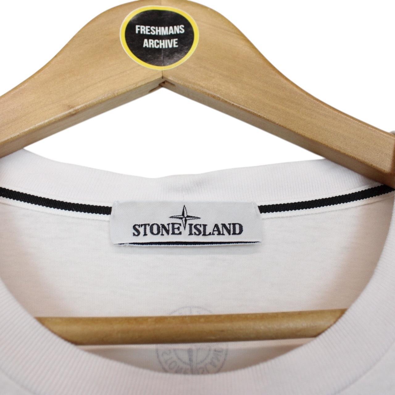 Stone Island SS 2022 White Short Sleeve Logo Print T-Shirt