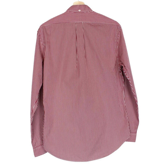 Polo Ralph Lauren Red and White Striped Long Sleeve Cotton Shirt
