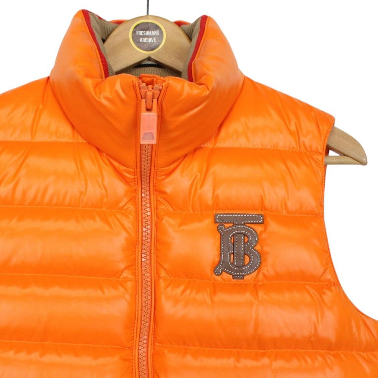 Burberry Orange Nova Icon Stripe Nylon Down Gilet / Bodywarmer