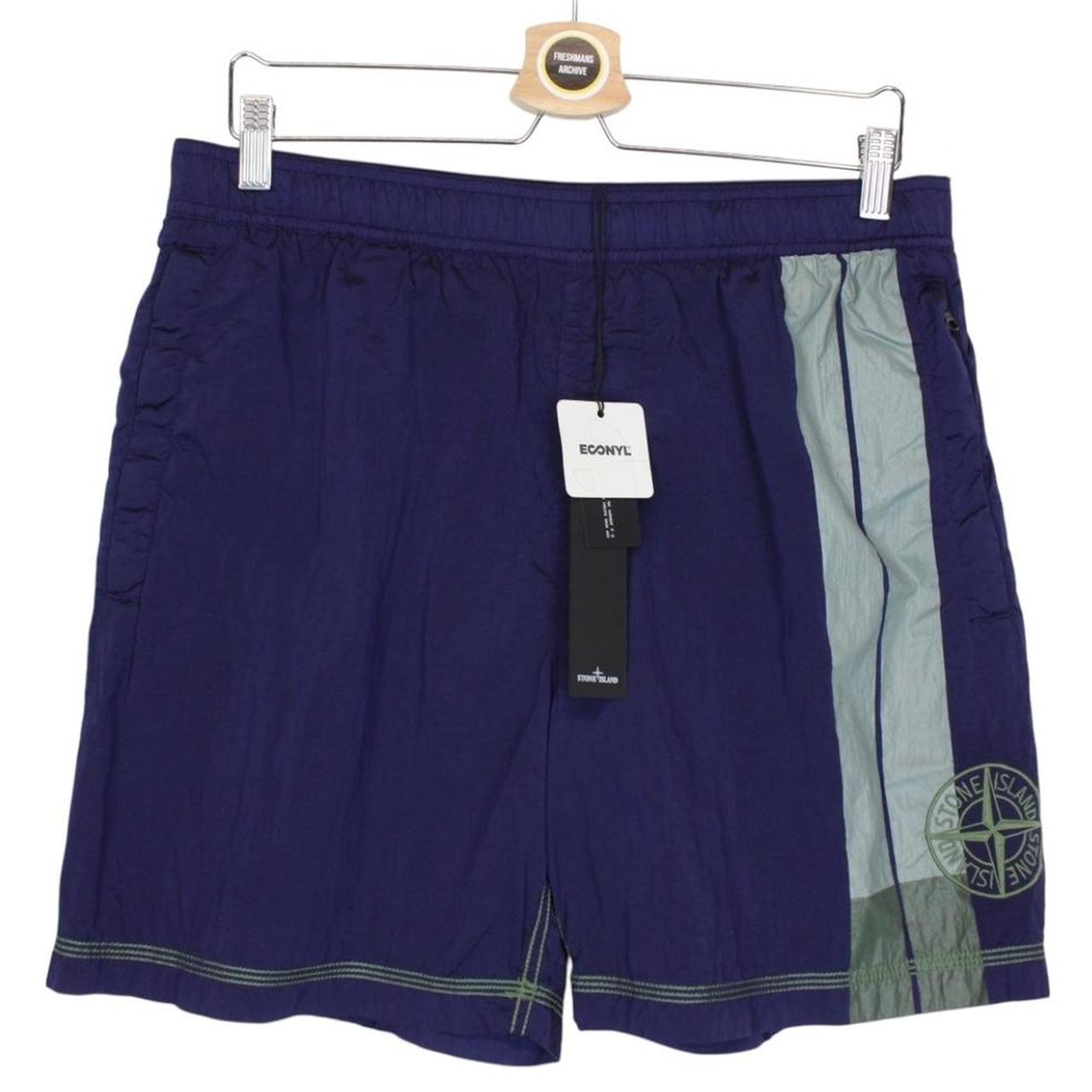Stone Island SS 2022 Navy Blue Econyl Nylon Metal Swim Shorts