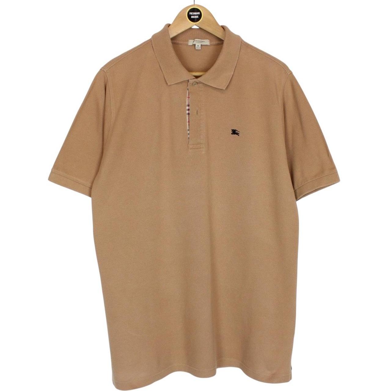 Burberry London Tan Brown Nova Check Short Sleeve Cotton Polo Shirt