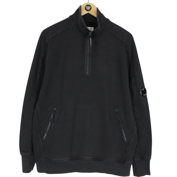 CP Company Black 1/4 Zip Lens Sweatshirt Jumper