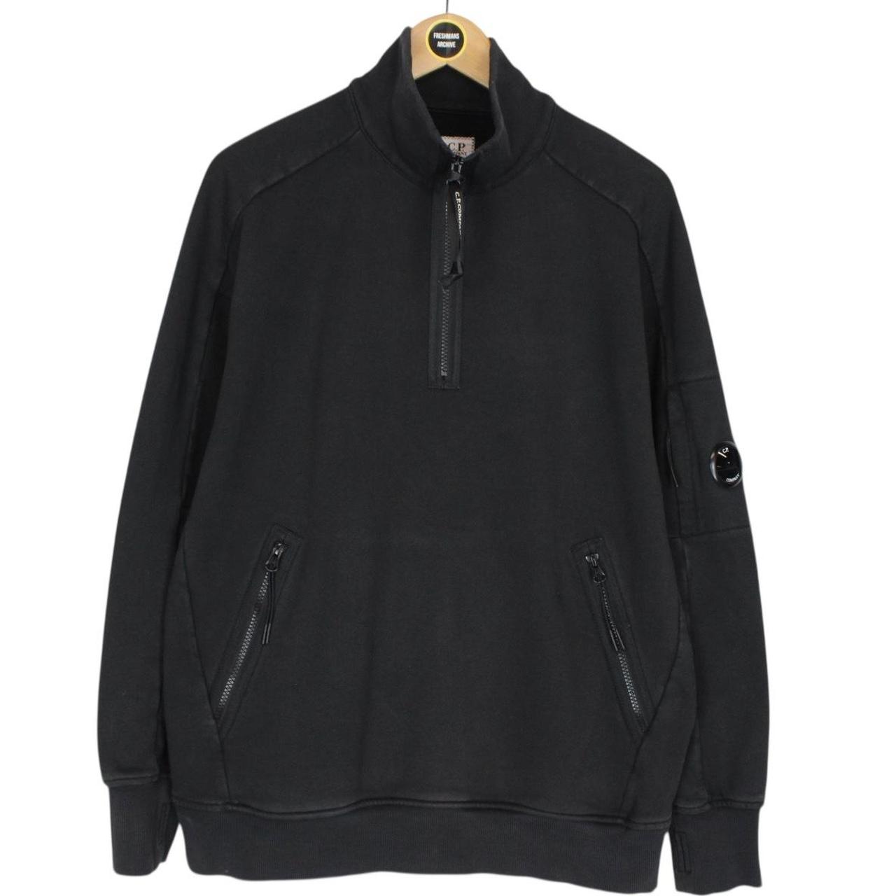 CP Company Black 1/4 Zip Lens Sweatshirt Jumper