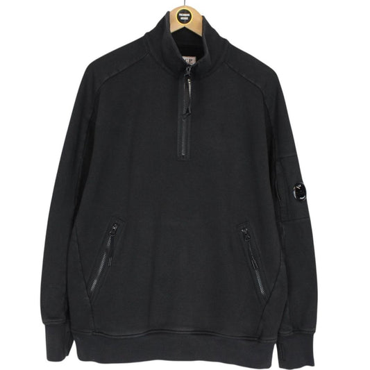 CP Company Black 1/4 Zip Lens Sweatshirt Jumper