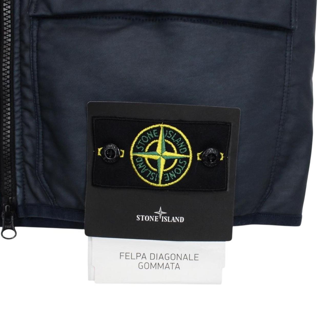 Stone Island SS 2022 Felpa Diagonale Gommata Navy Blue Vest Jacket