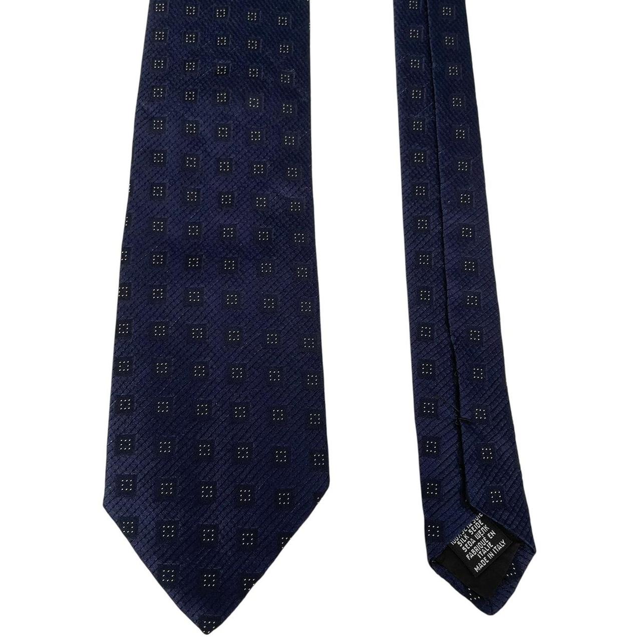 Hugo Boss Navy Blue and Black Silk Tie
