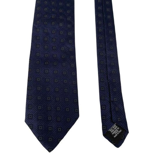 Hugo Boss Navy Blue and Black Silk Tie