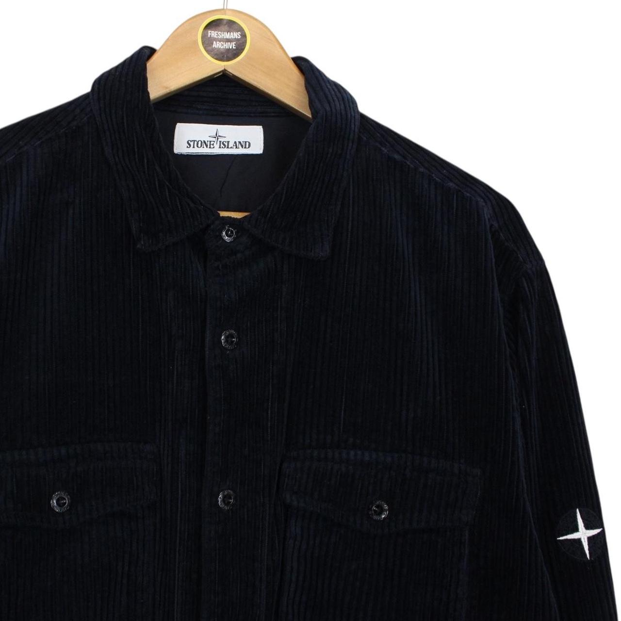 Stone Island AW 2021 Black Long Sleeve Jumbo Corduroy Shirt
