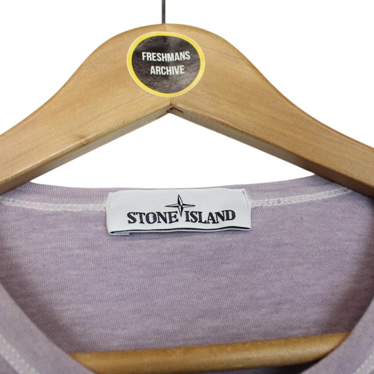 Stone Island SS 2018 Purple Fissato Effecr Long Sleeve Compass T-Shirt
