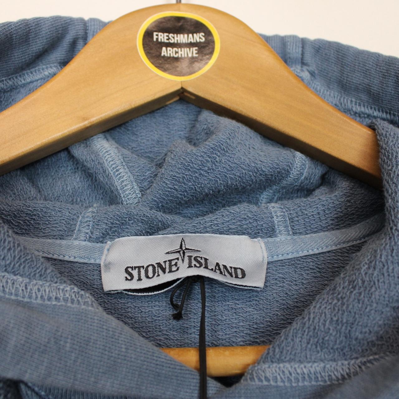 Stone Island SS 2022 Blue Cotton Hoodie Jumper