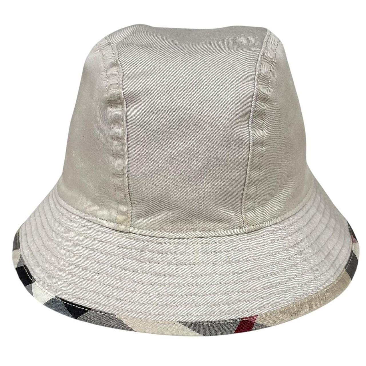 Burberry Beige and Cream Nova Check Reversible Nylon Bucket Hat