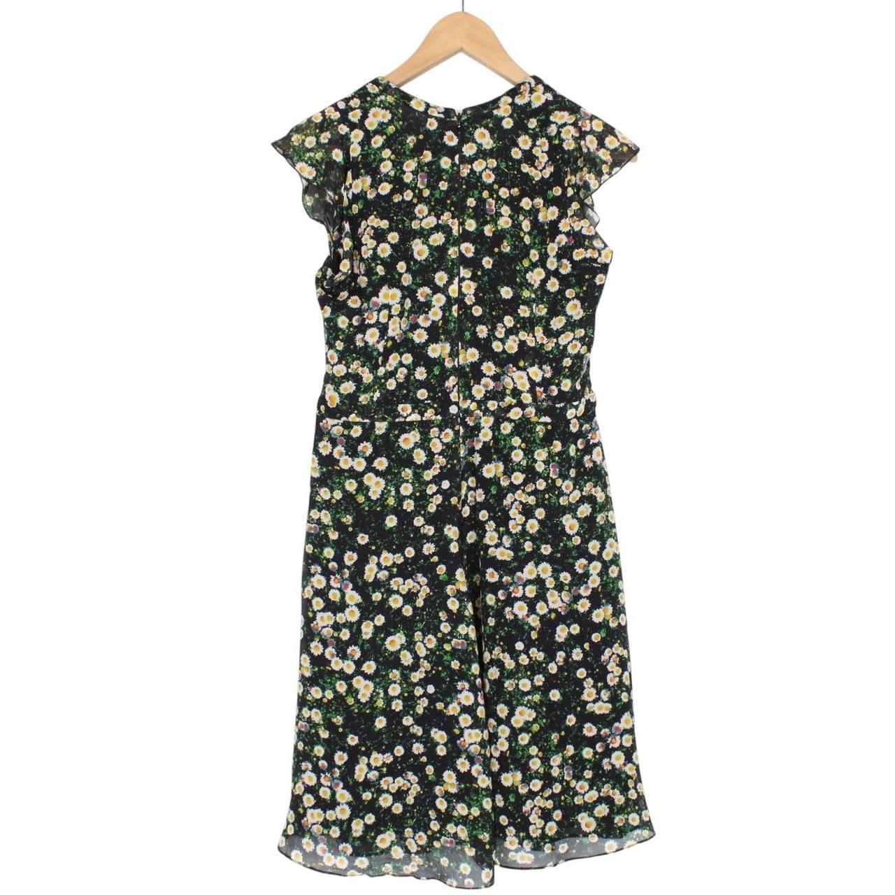 Moschino Cheap and Chic Black and Multicoloured Floral Silk Dress