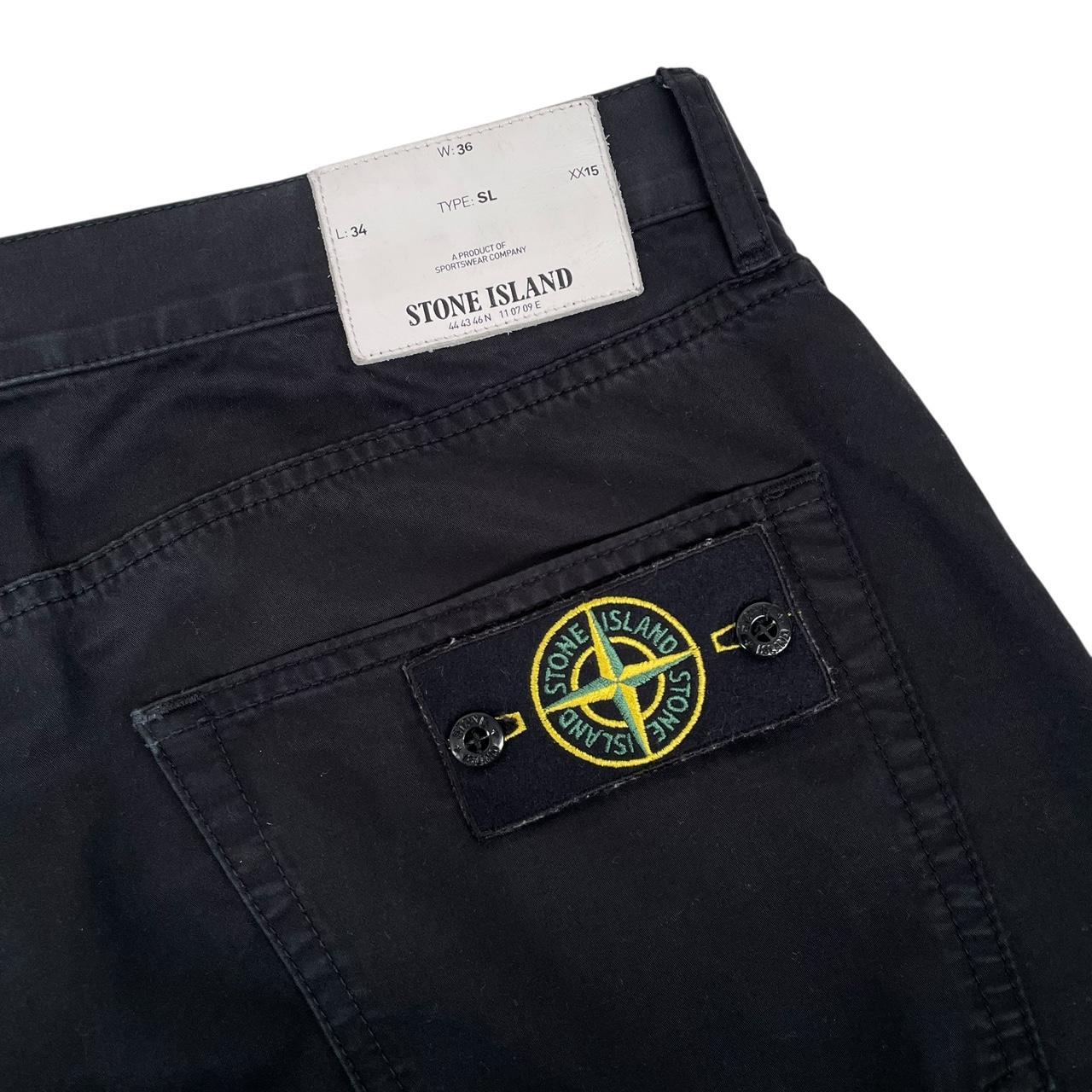 Stone Island AW 2017 Black Slim Fit Cotton Trousers