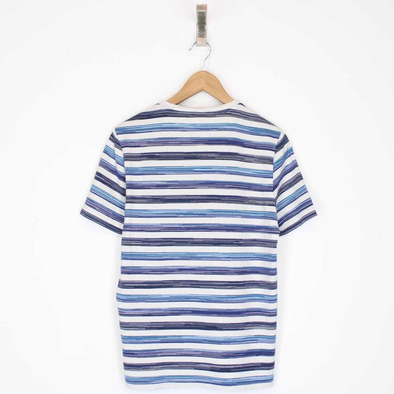 Missoni Blue and White Striped Short Sleeve Cotton T-Shirt