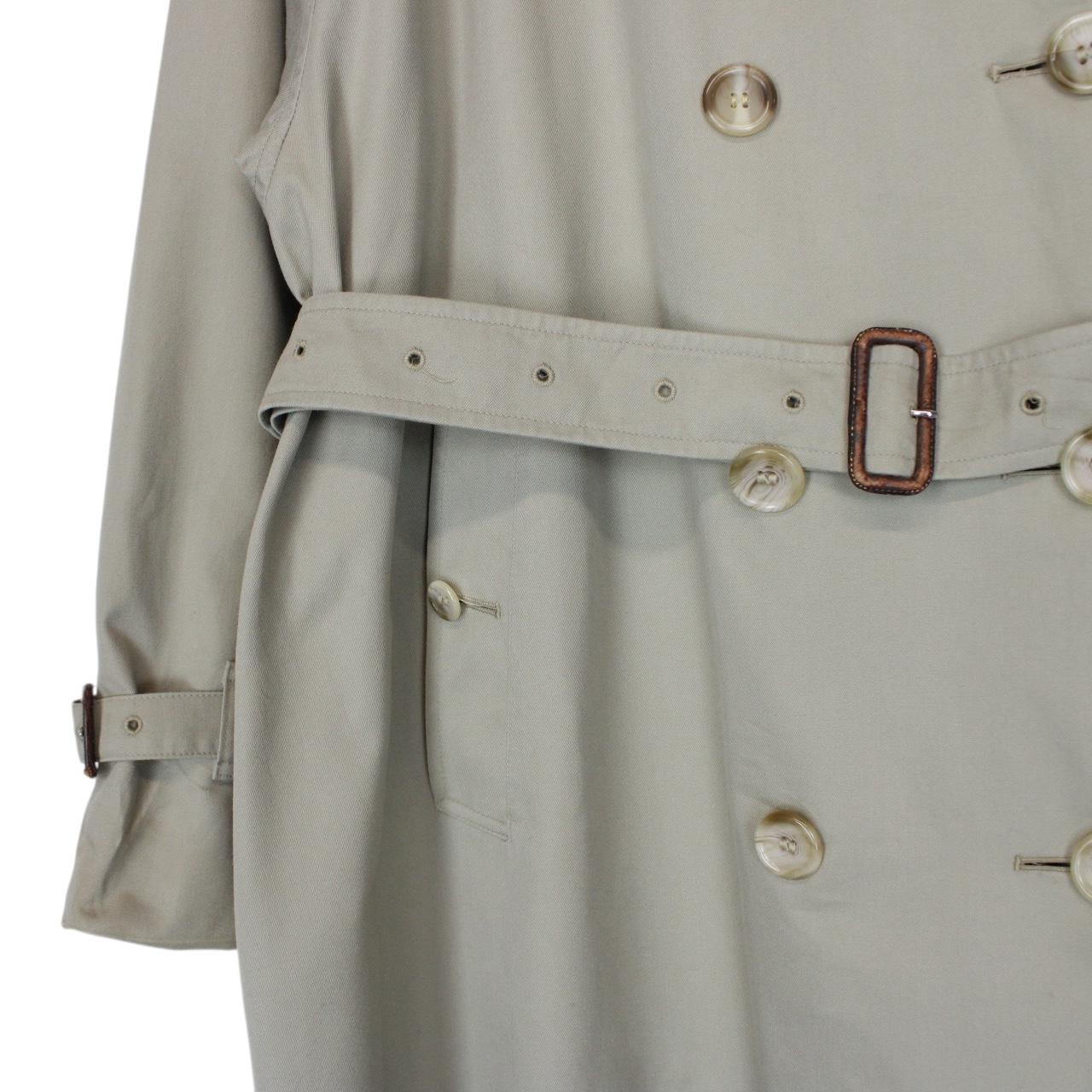 Vintage 90s Burberry Beige Double Breasted Belted Trench Coat