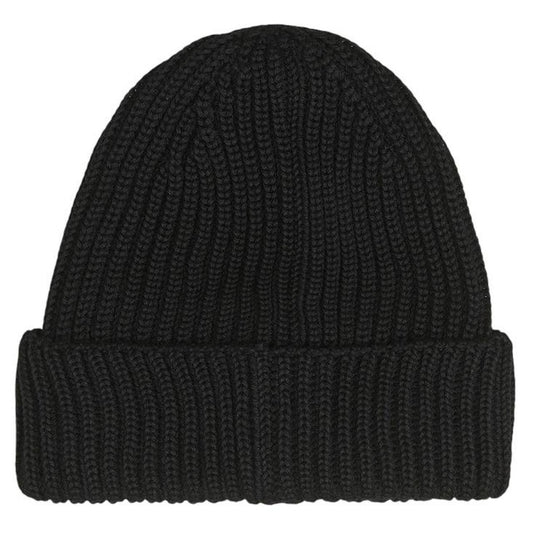 CP Company Black Extra Fine Merino Wool Knit Goggle Beanie Hat