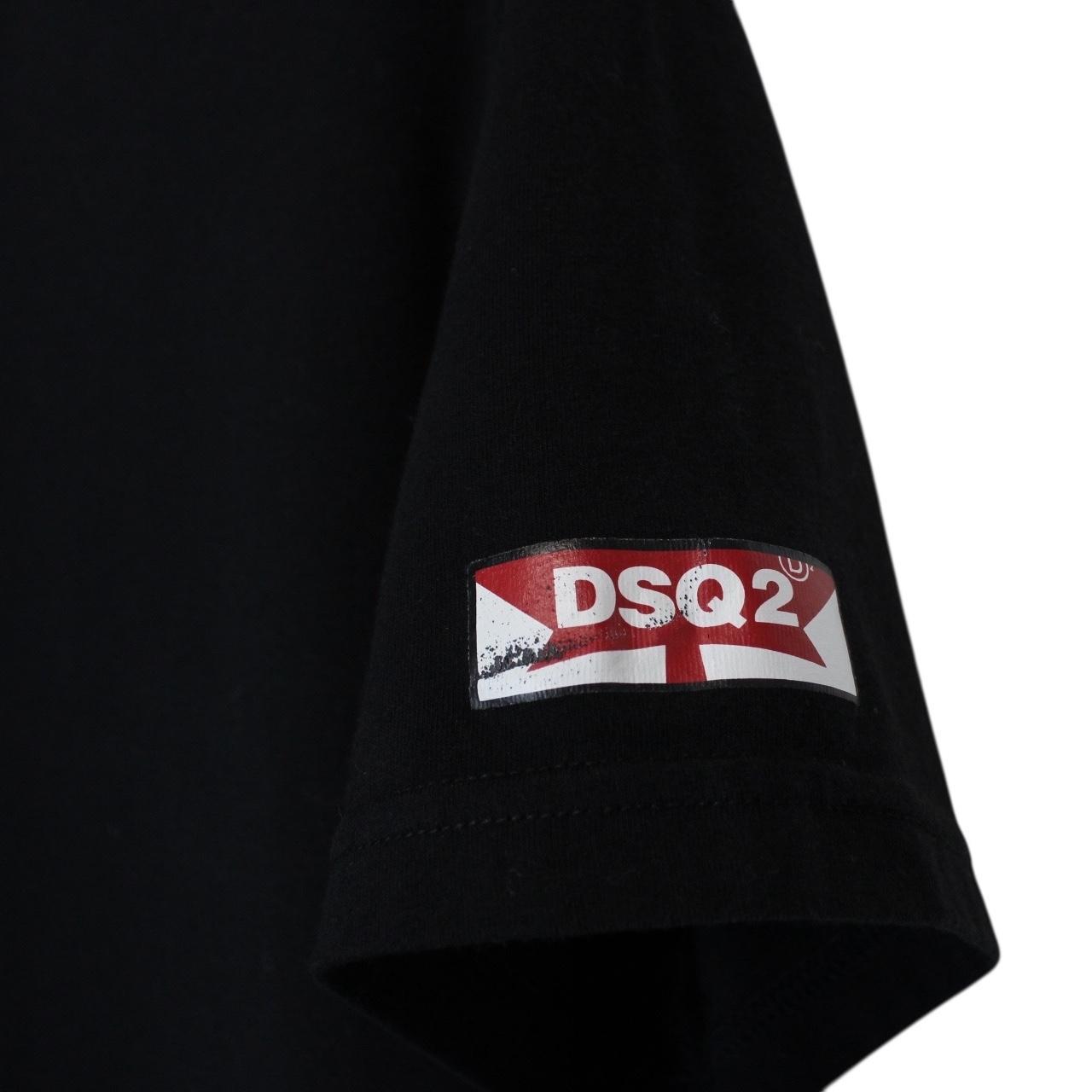 Dsquared2 Black Logo Print Short Sleeve Cotton T-Shirt