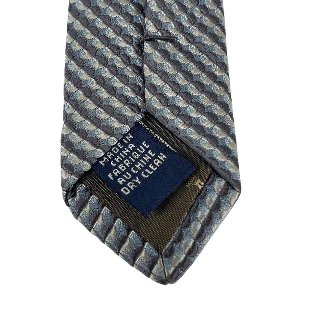 Calvin Klein Blue and Grey Textured Silk Tie