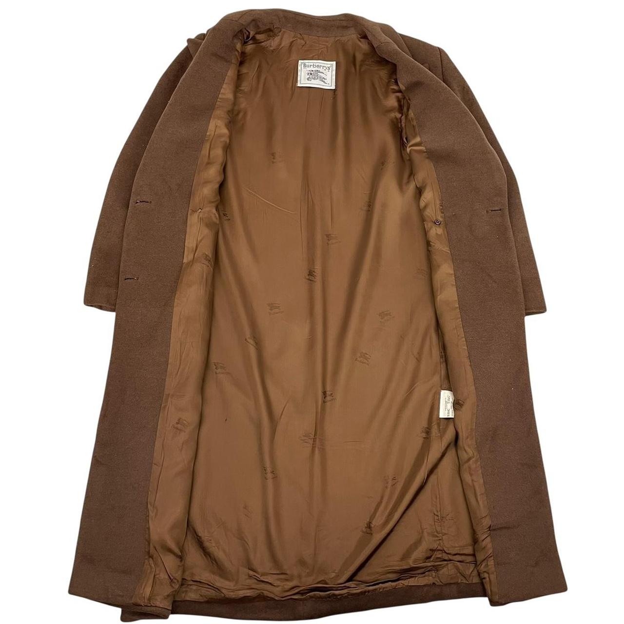 Vintage 90s Burberry Brown Cashmere Wool Blend Coat