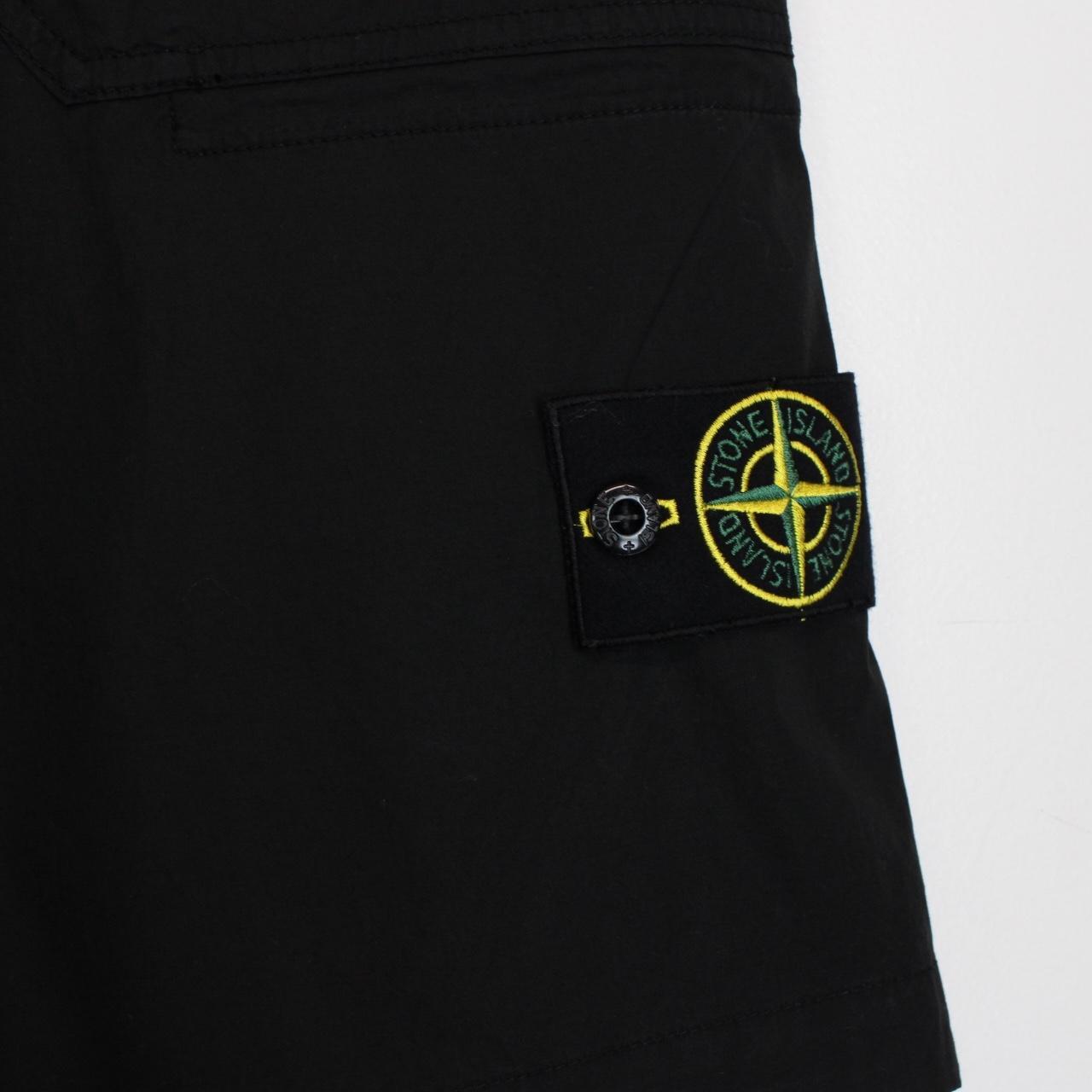 Stone Island SS 2022 Black Bermuda Cotton Cargo Shorts
