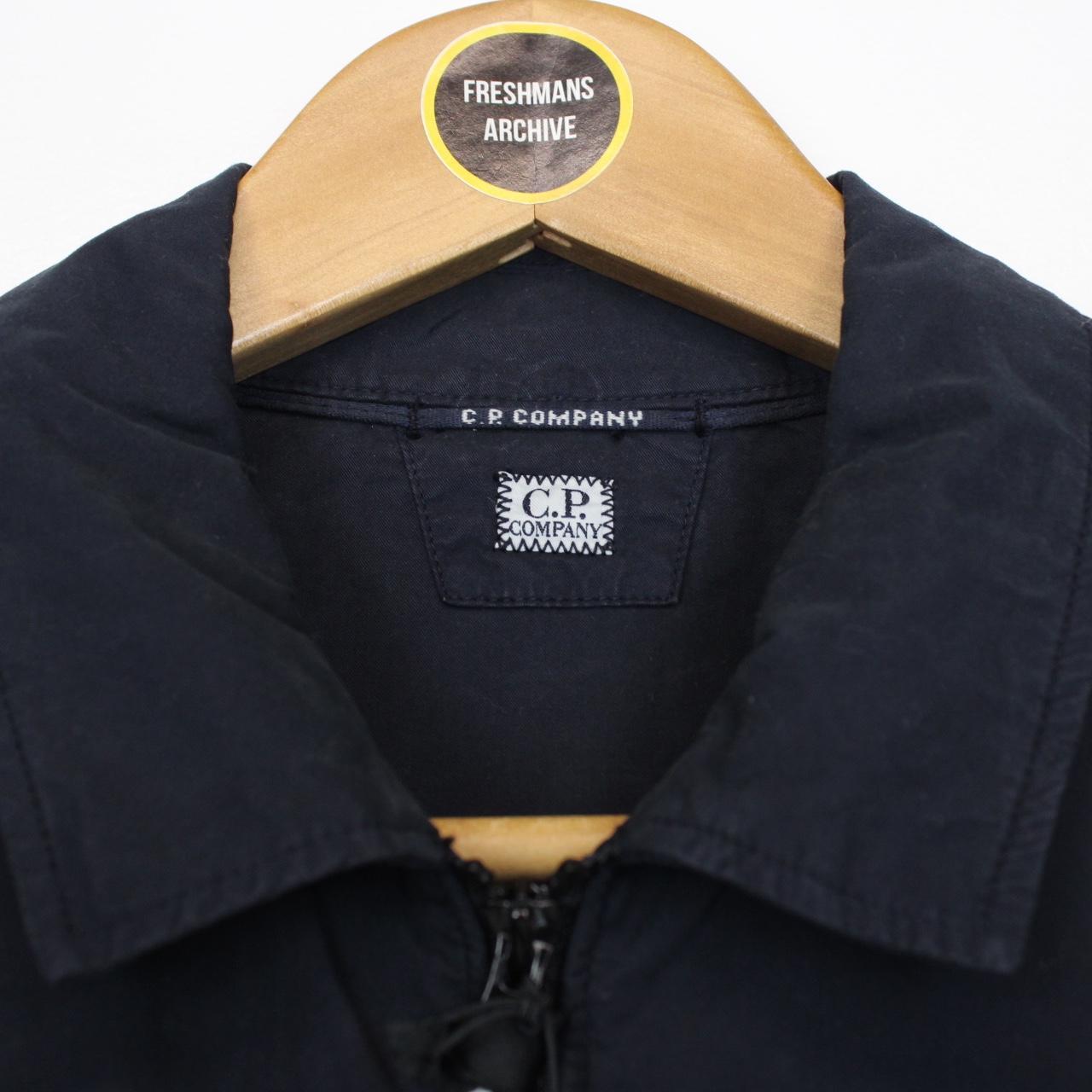 CP Company Navy Blue Full Zip Cotton Lens Overshirt