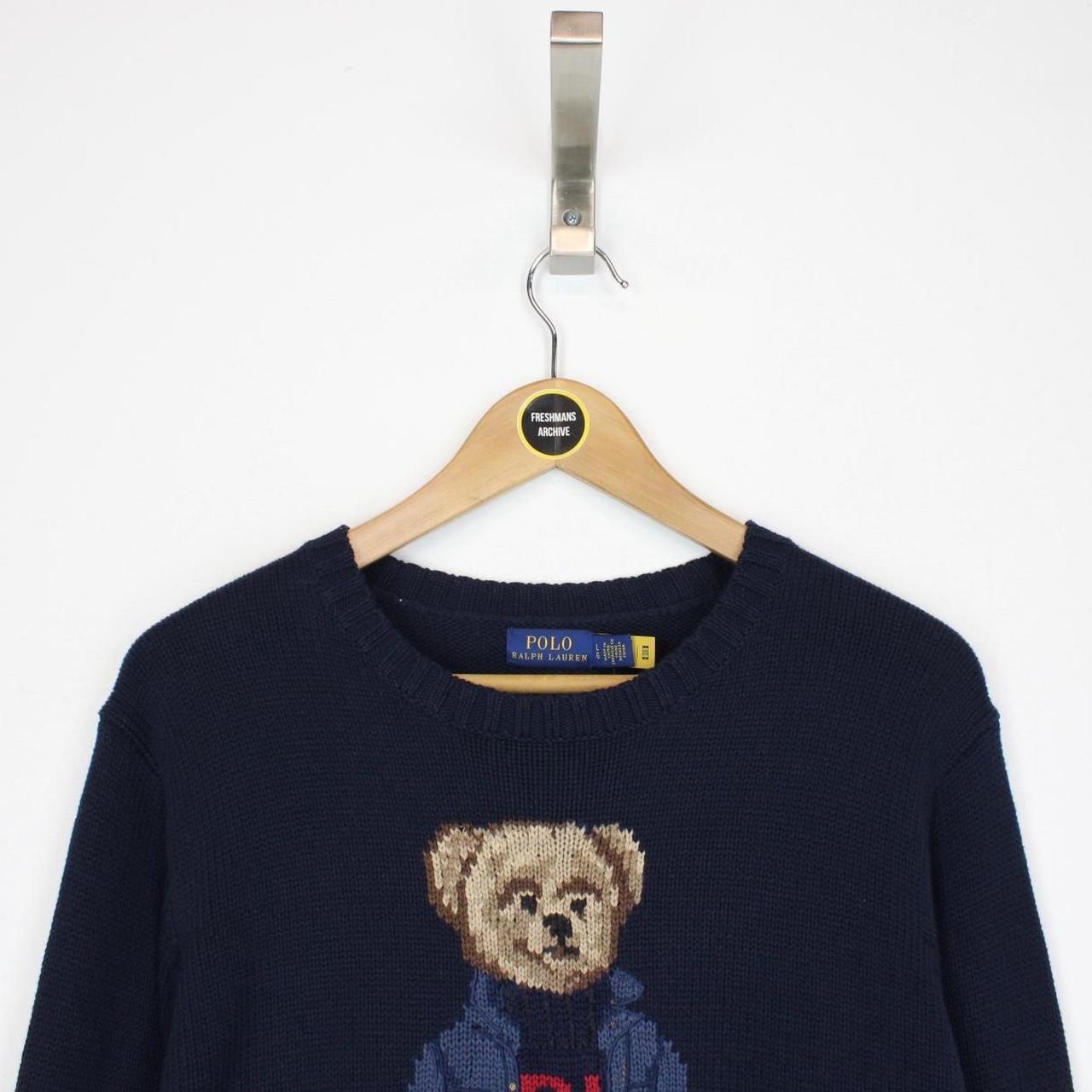 Polo Ralph Lauren Navy Blue Polo Bear Cotton Knit Jumper