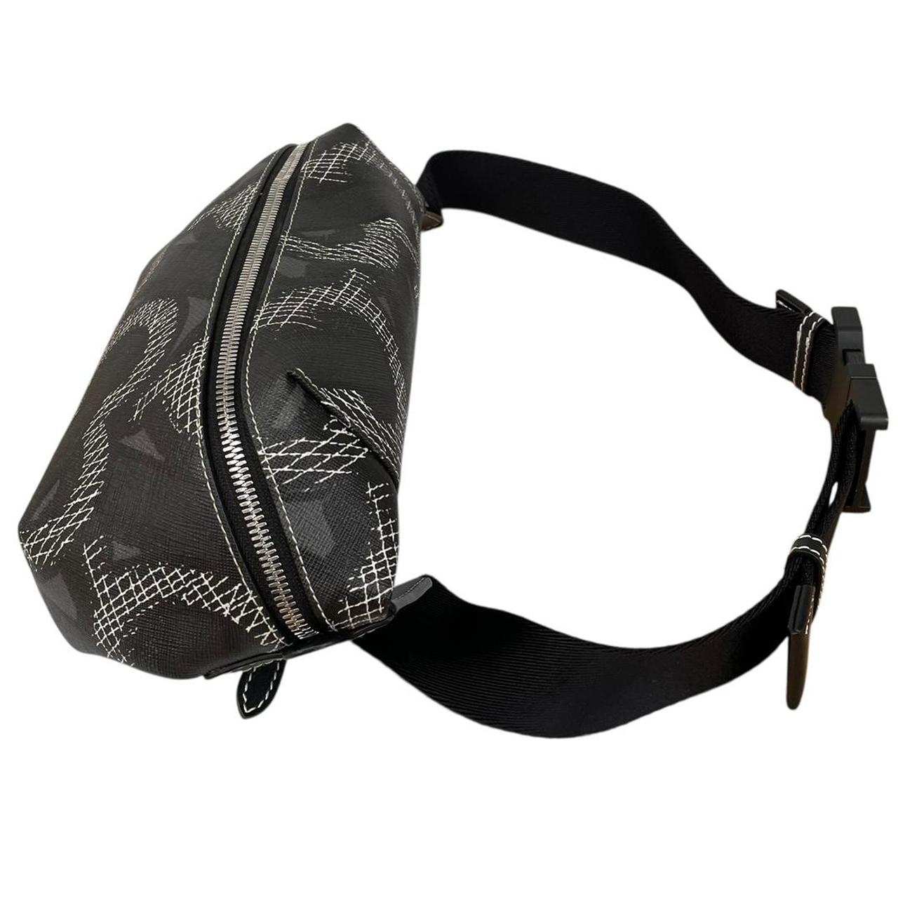 Burberry Sonny Black and Graphite TB Monogram E-Canvas Bum Bag