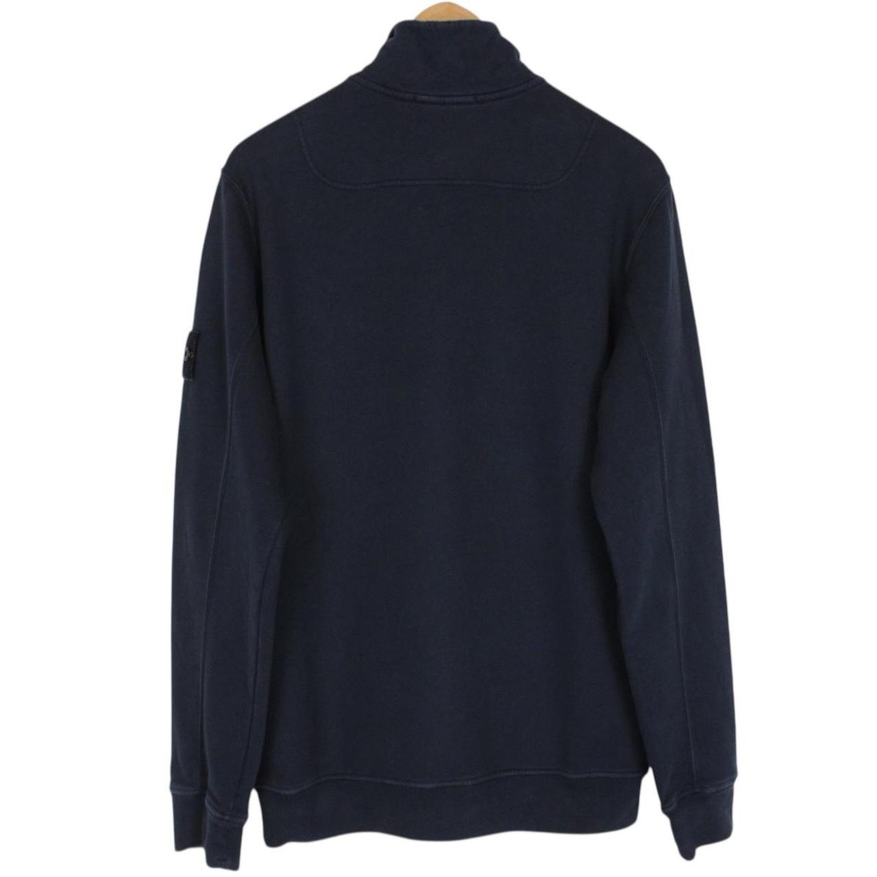 Stone Island AW 2023 Navy Blue 1/4 Zip Cotton Sweatshirt Jumper