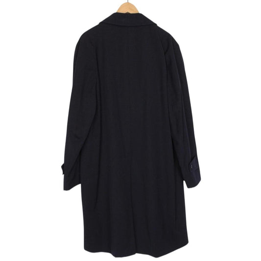 Vintage 90s Aquascutum Navy Blue Virgin Wool Overcoat