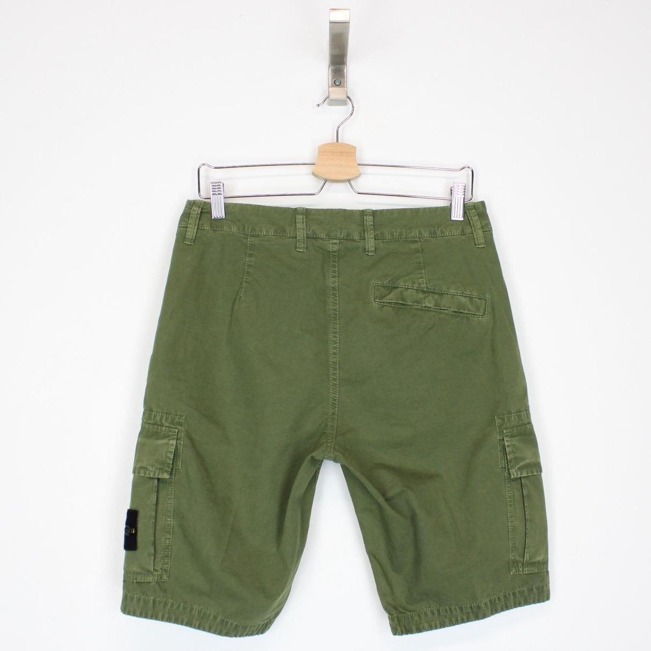 Stone Island SS 2022 Green Bermuda Cotton Cargo Shorts
