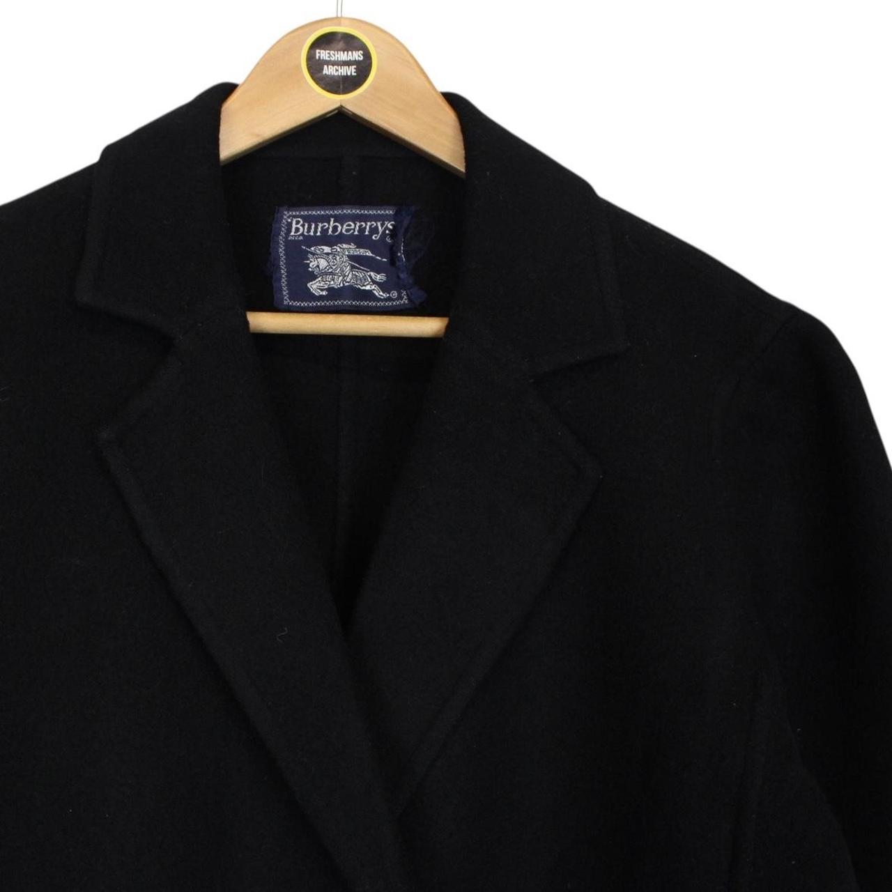 Vintage 90s Burberry Black Wool Coat