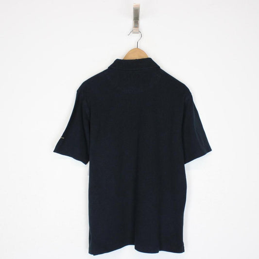 Burberry Golf Navy Blue Short Sleeve Cotton Polo Shirt