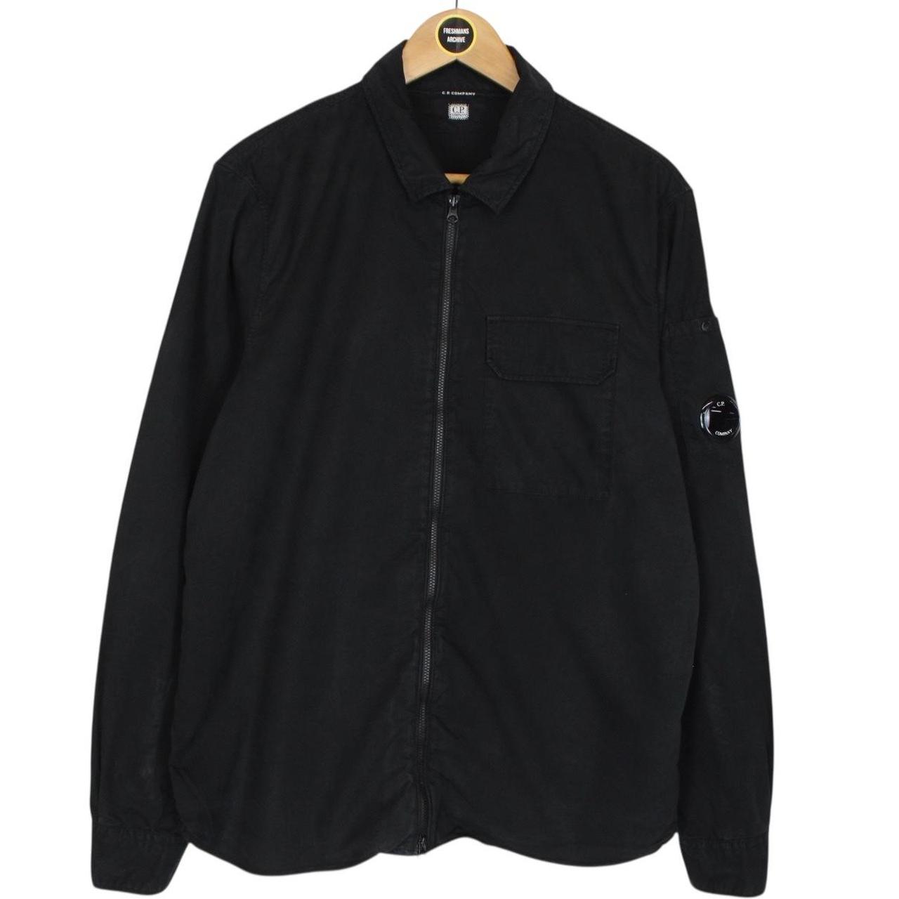 CP Company Black Full Zip Cotton Lens Overshirt
