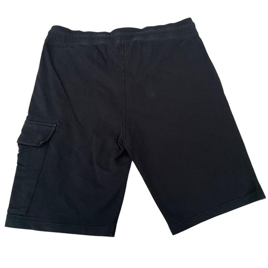 CP Company Navy Blue Cotton Micro Lens Fleece Jogger Shorts