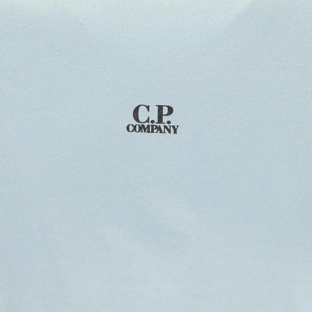 CP Company Light Blue 70/2 Logo Print Cotton Short Sleeve T-Shirt