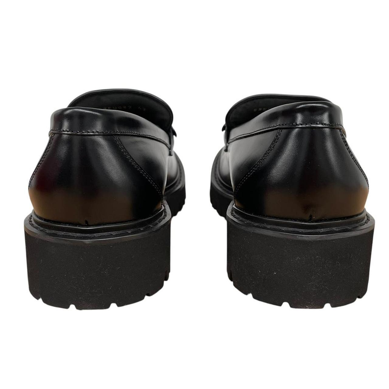 Valentino Garavani Black and Gold VLogo Signature Calfskin Leather Loafers