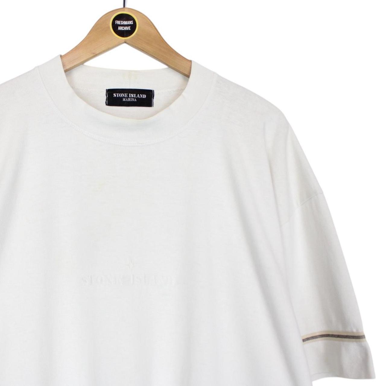 Vintage 1988 Stone Island White Short Sleeve Embroidered T-Shirt