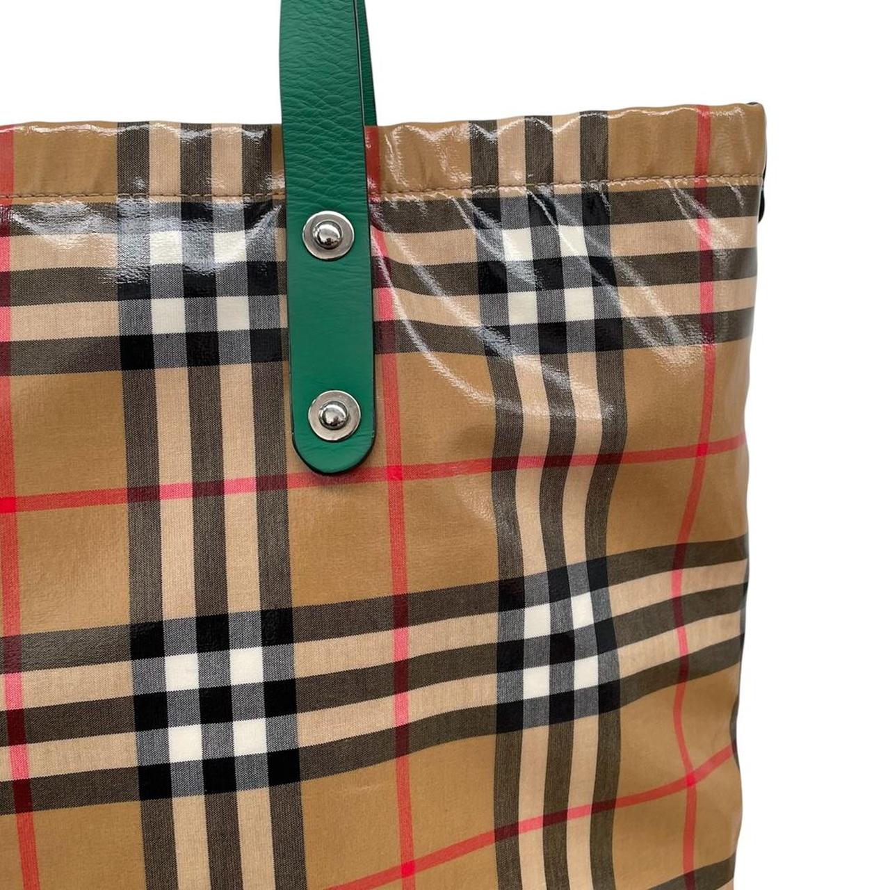 Burberry Tan Brown 20th Century Nova Check Coated Canvas Tote Bag