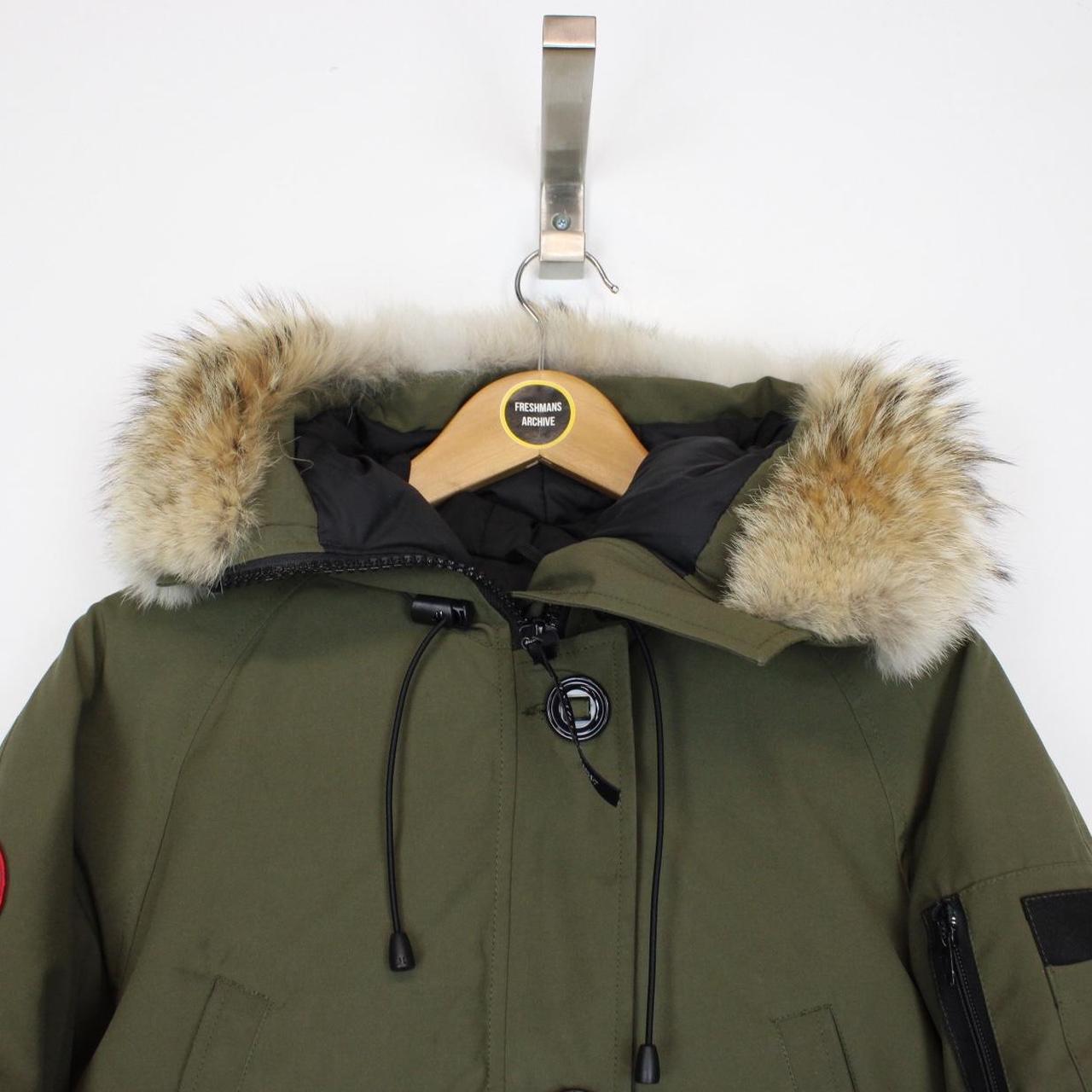 Canada Goose Green Chilliwack Bomber Down Jacket with Fur Trim