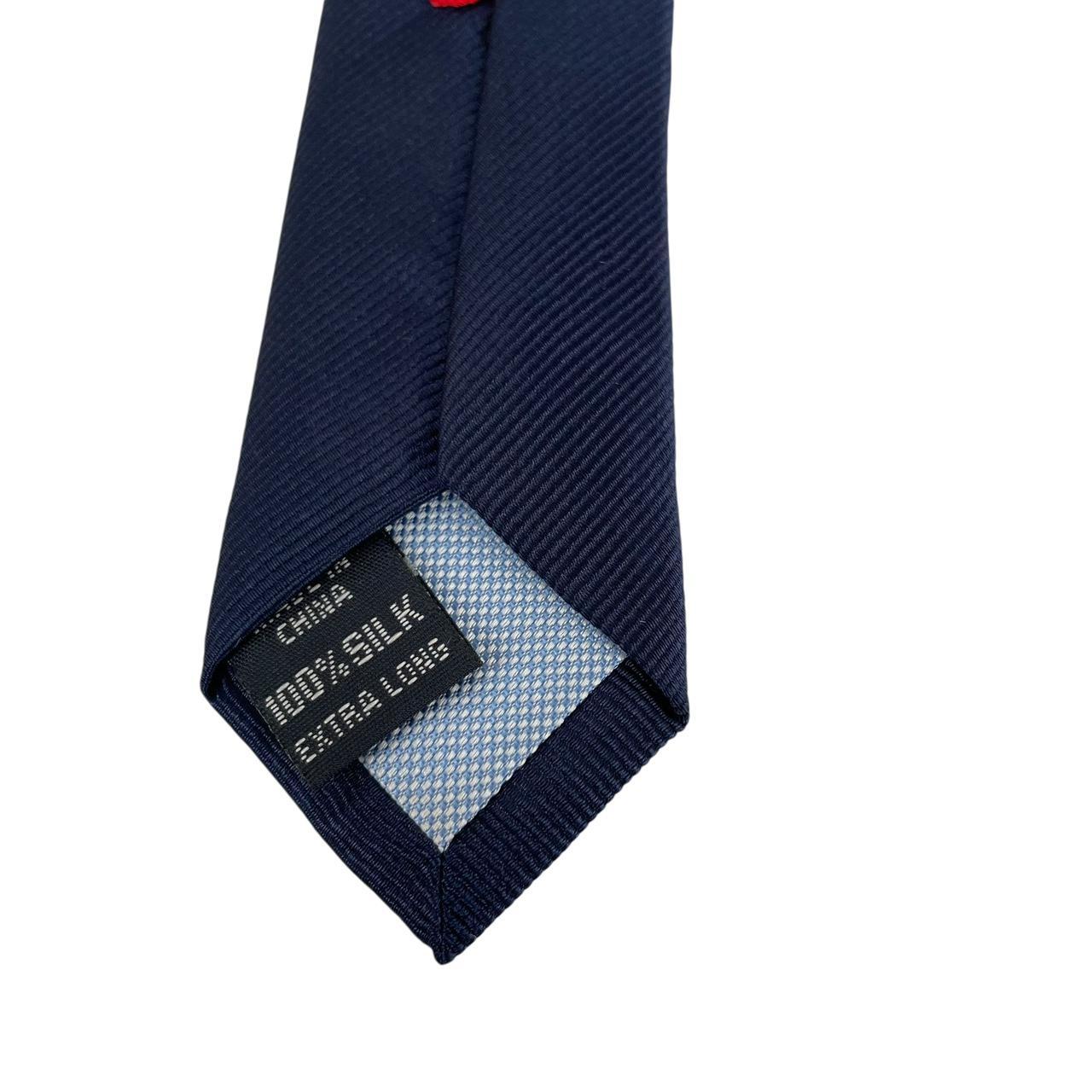 Tommy Hilfiger Red and Navy Blue Silk Tie