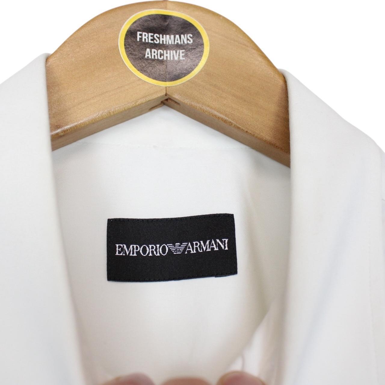 Emporio Armani White Long Sleeve Cotton/Nylon Shirt