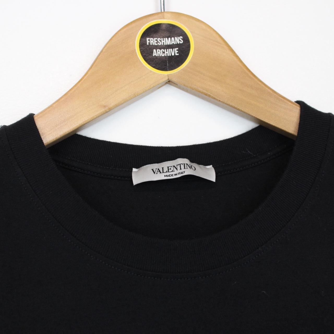 Valentino VLTN Logo Print Black and Red Short Sleeve T-Shirt