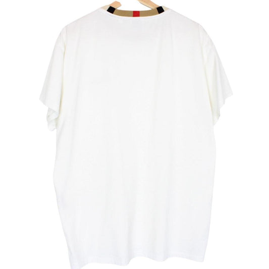 Burberry White and Tan Brown Jayson Nova Check Short Sleeve T-Shirt