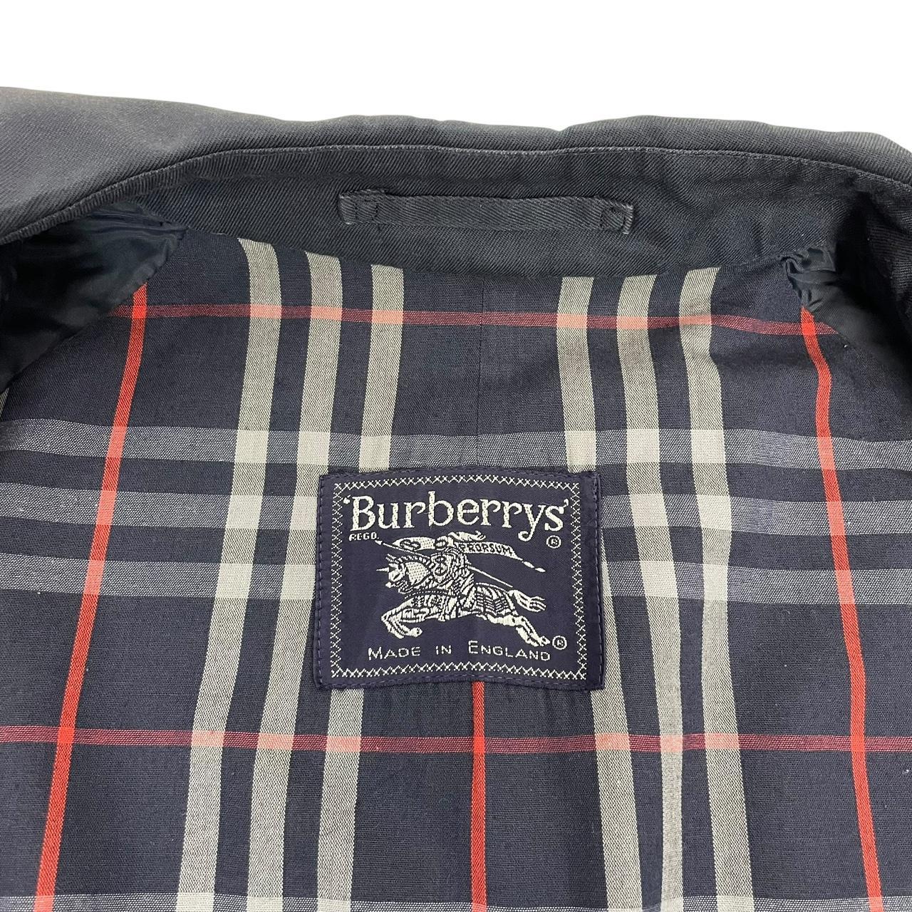 Vintage 90s Burberry Navy Blue Single Breasted Trench Coat