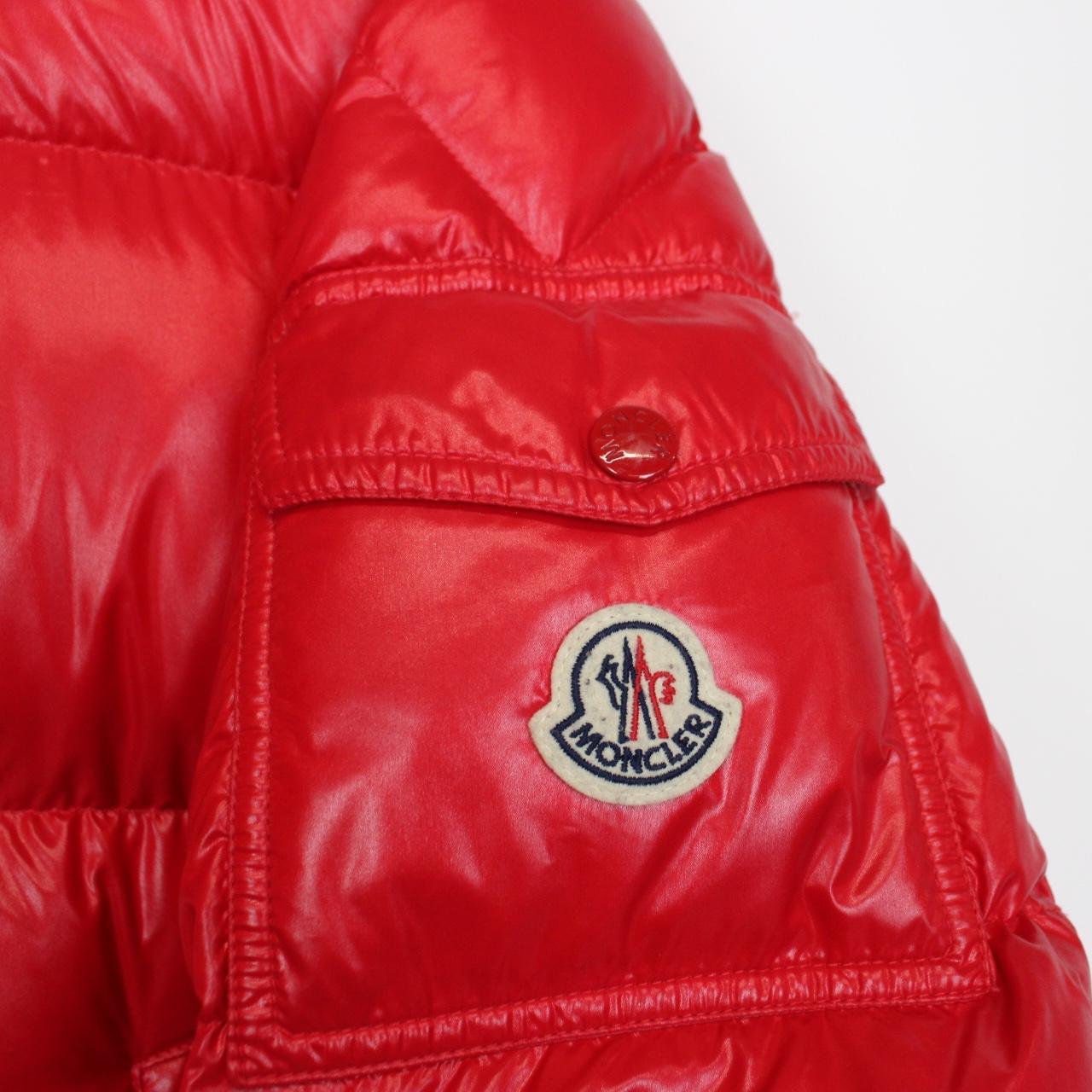 Moncler Ecrins Red Full Zip Hooded Down Jacket