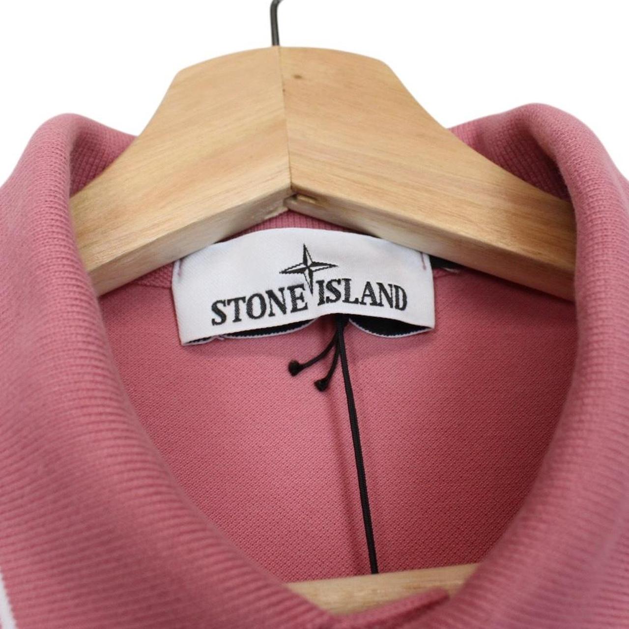 Stone Island Pink Short Sleeve Slim Fit Organic Cotton Polo Shirt