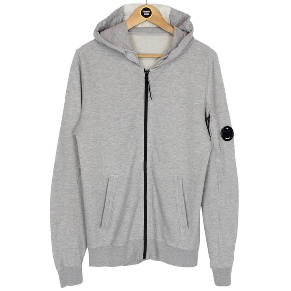 CP Company Grey Full Zip Lens Cotton Hoodie Jumper