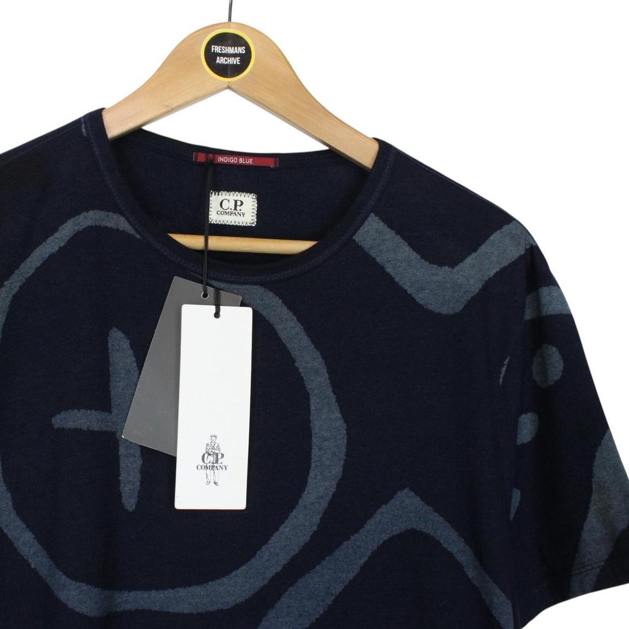 CP Company Indigo Blue Abstract Short Sleeve Cotton T-Shirt