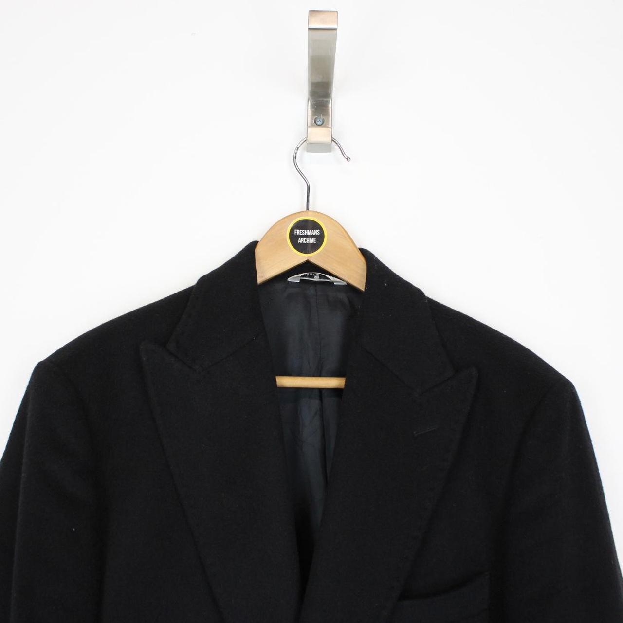 Pierre Balmain Paris Black Cashmere Wool Blend Coat